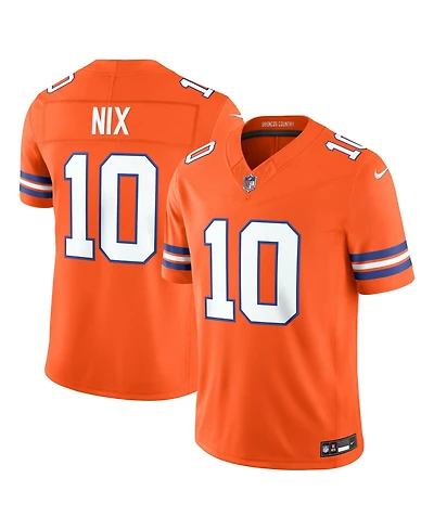Nike Men's Bo Nix Orange Denver Broncos Alternate Mile High Collection 1977 Throwback Vapor F.u.s.e. Stitched Limited Jersey