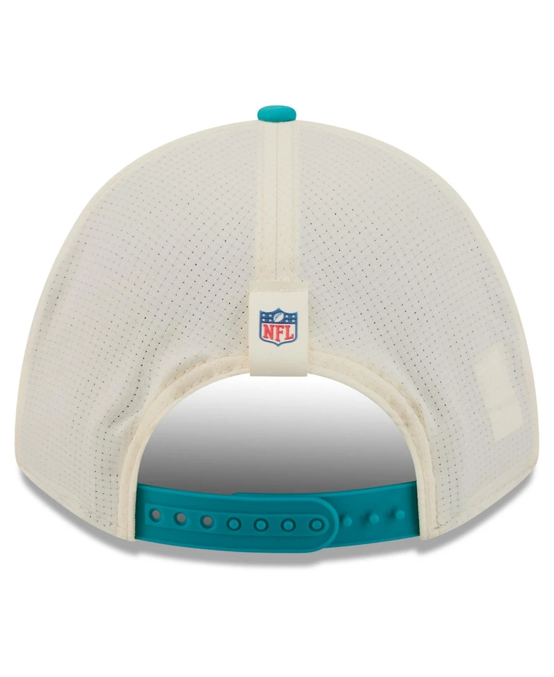 New Era Men's Cream/Aqua Miami Dolphins 2026 Nfl Training Camp 9FORTY Adjustable Hat