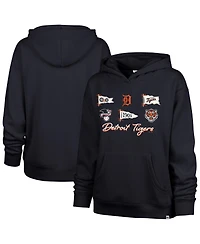 '47 Brand Women's Detroit Tigers Bow Banners Naomi Hooded Long-Sleeve Hoodie
