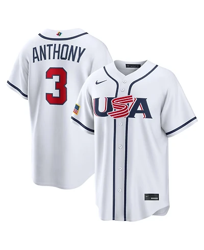 Nike Men's Roman Anthony White Usa Baseball 2026 World Classic Home Stadium Jersey