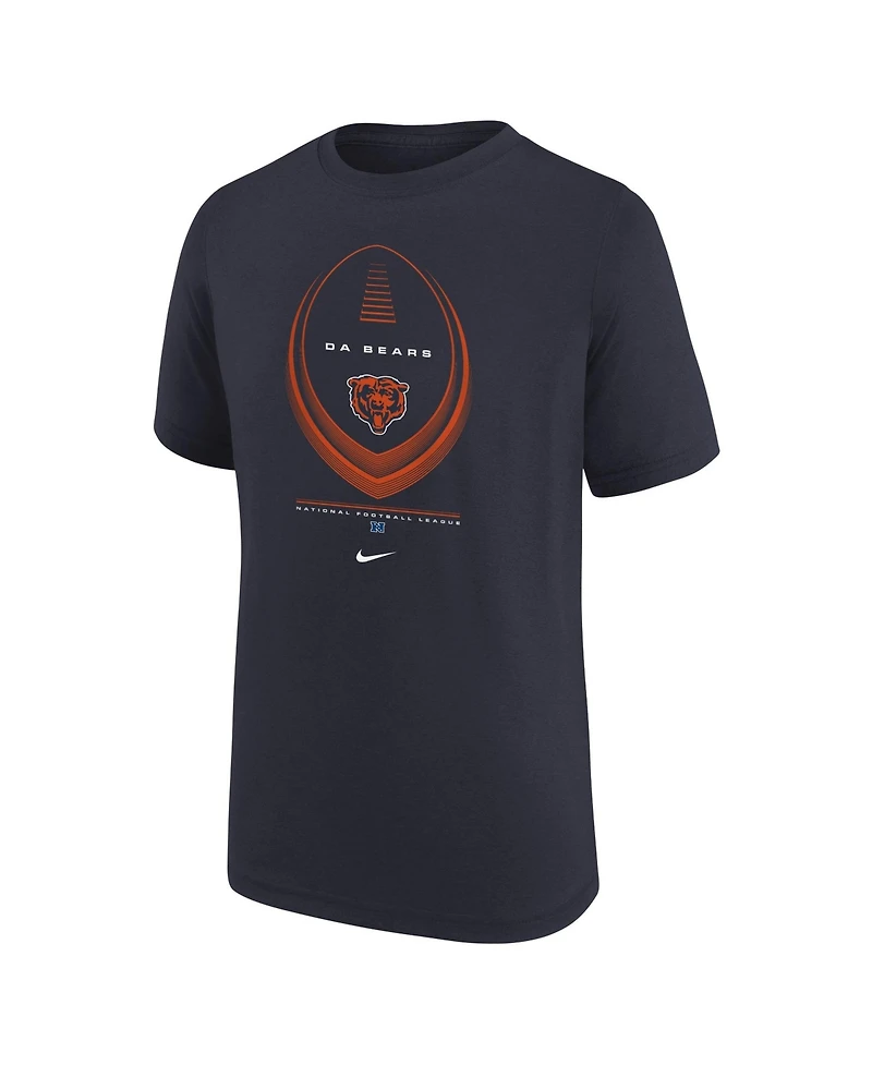 Nike Big Boys and Girls Navy Chicago Bears Icon Legend Dri-fit T-Shirt