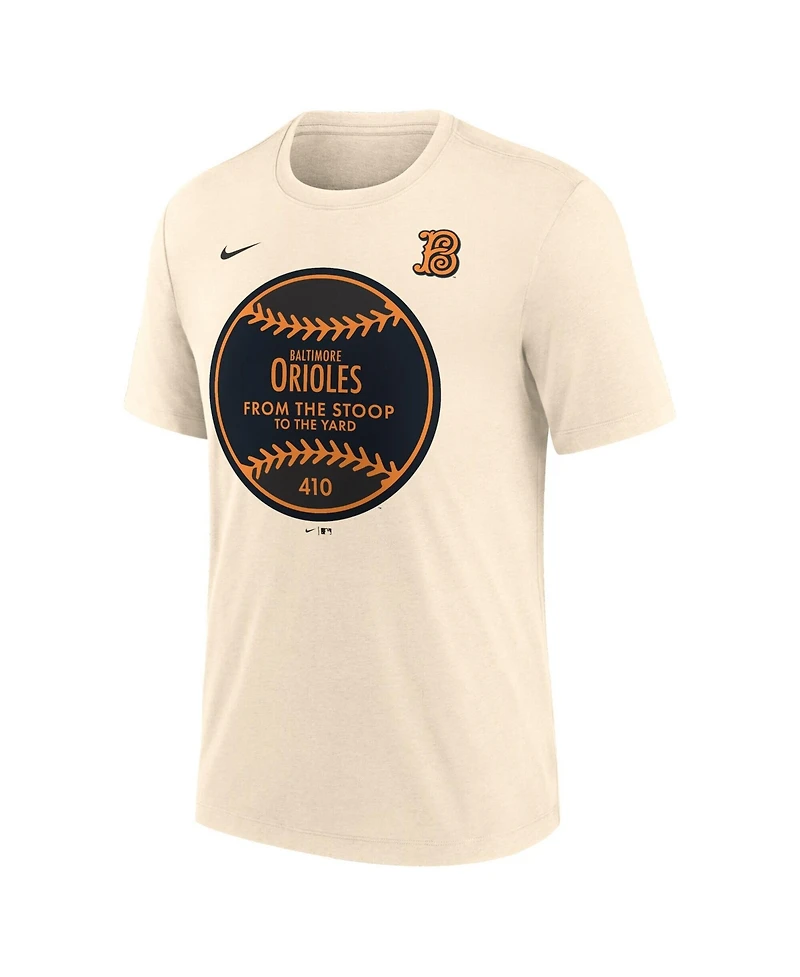 Nike Men's Tan Baltimore Orioles City Connect Legacy Tri-Blend T-Shirt
