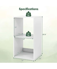 Costway 2-Cube Bookcase Open Back Bookshelf with Anti-tip Kit Modern Style Organizer