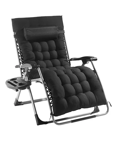 Gouun 33 Inch Zero Gravity Recliner Chair with Cushion and Cupholder, 500 lbs Capacity