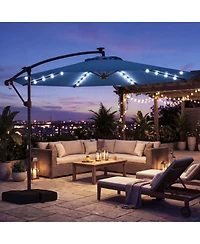 Gouun 10-Foot Solar Led Offset Cantilever Patio Umbrella