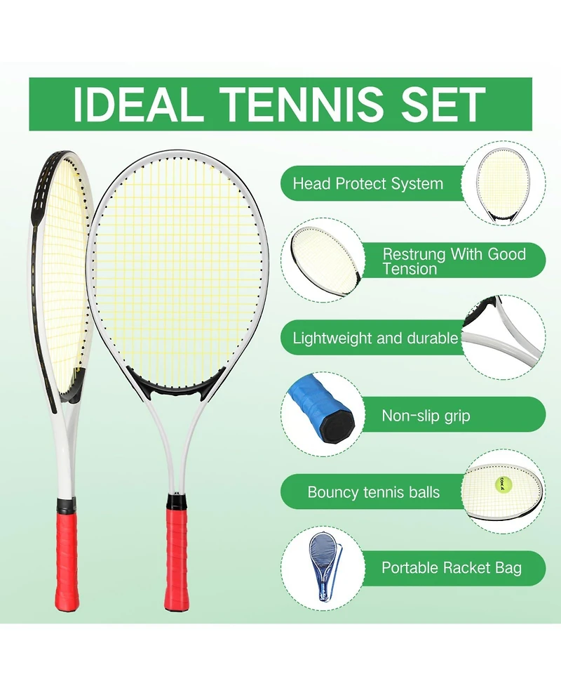 Aofar 6 Tennis Rackets Set For Adult Beginner With Balls Bag