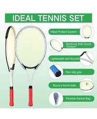 Aofar 6 Tennis Rackets Set For Adult Beginner With Balls Bag