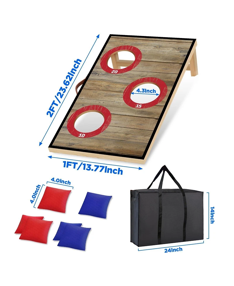 Aofar Electronic Cornhole Set Automatic Scoring Wood 8 Bags Carry Case