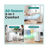 SereneLife 12,000 Btu Portable Air Conditioner with Wi-Fi, Dehumidifier and Fan, Window Kit Included