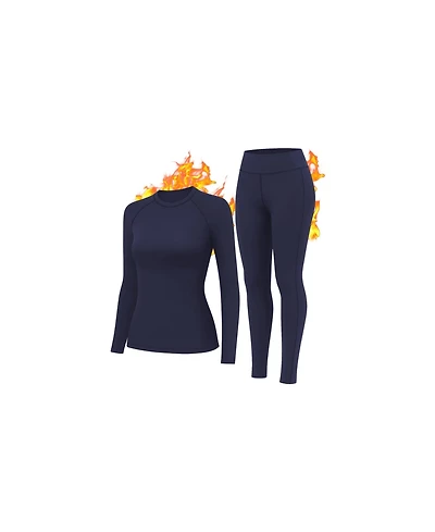 Piscifun Women's Thermal Fleece Base Layer Long Johns Set