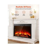 Slickblue Electric Fireplace Insert with Adjustable Flame Remote Timer 5000 Btu Wall Mounted