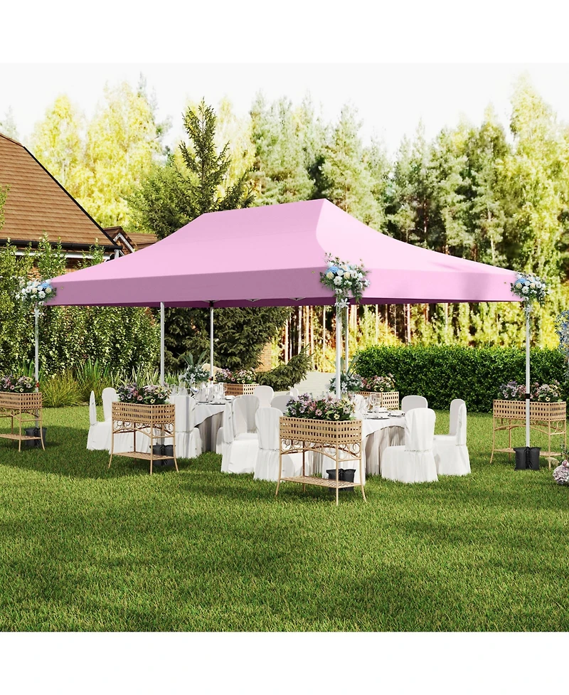 Gouun 10 x 20 feet Pop-Up Canopy Tent with 6 Sidewalls, Windows and Carrying Bag