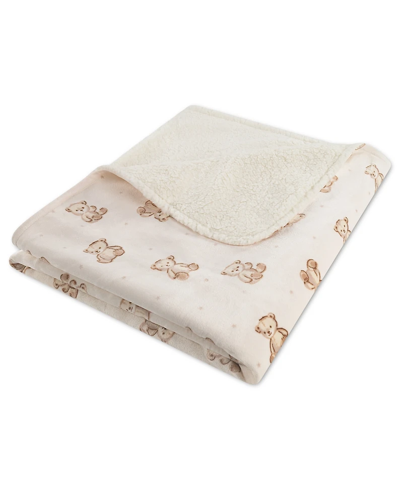 Huggies Baby Boys' and Girls' Allover Bear Graphic Print Blanket