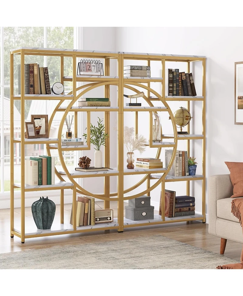 Tribesigns 5-Tier Industrial Bookshelf with 9 Open Shelves