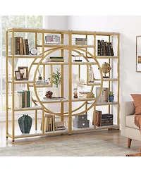 Tribesigns 5-Tier Industrial Bookshelf with 9 Open Shelves