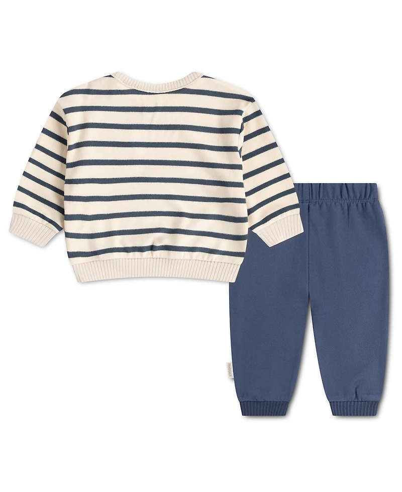 Huggies Baby Boys' Striped Long-Sleeve Top and Pants, 2-Piece Set