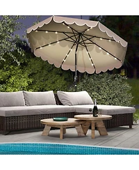 Gouun 10-Foot Solar Led Patio Umbrella with Push-Button Tilt