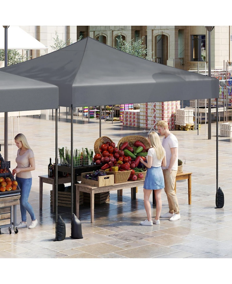Gouun 9.5 x 9.5 ft Pop-Up Canopy Tent with Adjustable Heights and Wheeled Bag