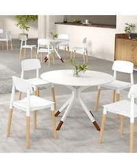 Gouun Set of 4 Modern Dining Side Chairs with Beech Wood Legs
