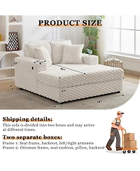 homfan 60" Cozy Reading Chair: Soft upholstered chair with armrests and pillows, converts to a sleeper sofa bed. Perfect for small spaces.