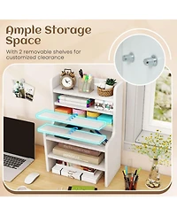 Sugift 6-Tier Desktop Organizer Mini Storage Rack with 2 Removable Shelves