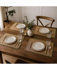 Dainty Home Neves Rectangular Shaped Jute Placemats Set of 4 - Durable Table Mats