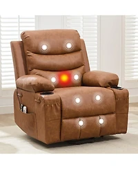 homfan Power Lift Recliner, Oversized Electric Recliners Elderly Heat Massage, Home Theater 2 Cup Holders, Reclining Single Sofa Chair Living Room