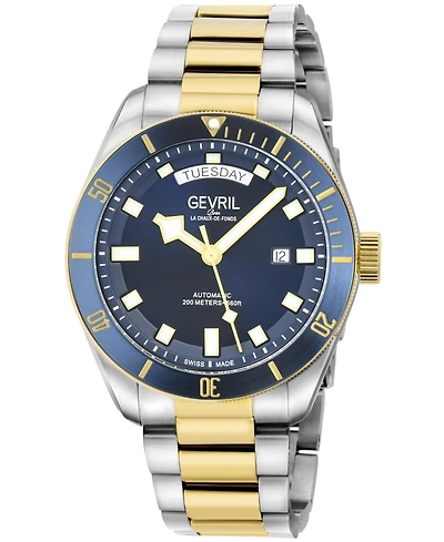 Gevril Men's Swiss Made Yorkville Swiss Automatic Two tone Stainless Steel Bracelet Watch