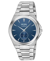 Gevril Men's Swiss Made Montauk Swiss Mechanical Silver Stainless Steel Bracelet Watch
