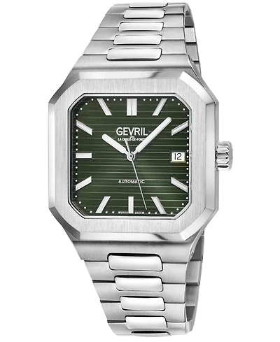 Gevril Men's Swiss Made Grand Concourse Swiss Automatic Silver Stainless Steel Bracelet Watch