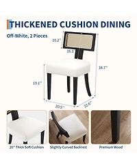homfan Dining Chairs Set of 6, Mid Century Upholstered with Linen Fabric, Modern Armless Kitchen Wood Legs