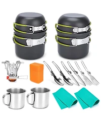 Piscifun 16 Piece Camping Cookware Mess Kit Lightweight Non Stick For Outdoor Hiking