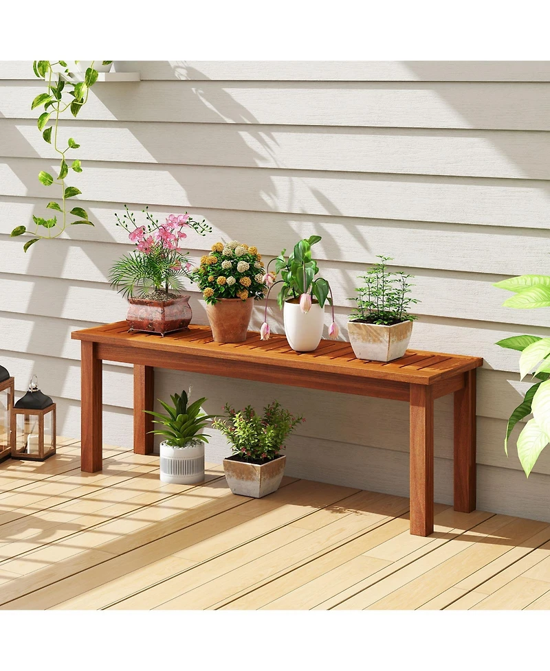 Gouun Solid Wood Weatherproof Bench 2-Person for Patio