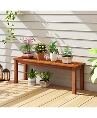 Gouun Solid Wood Weatherproof Bench 2-Person for Patio