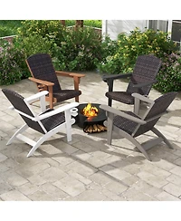 Gouun Wicker Adirondack Chair for Patio and Garden