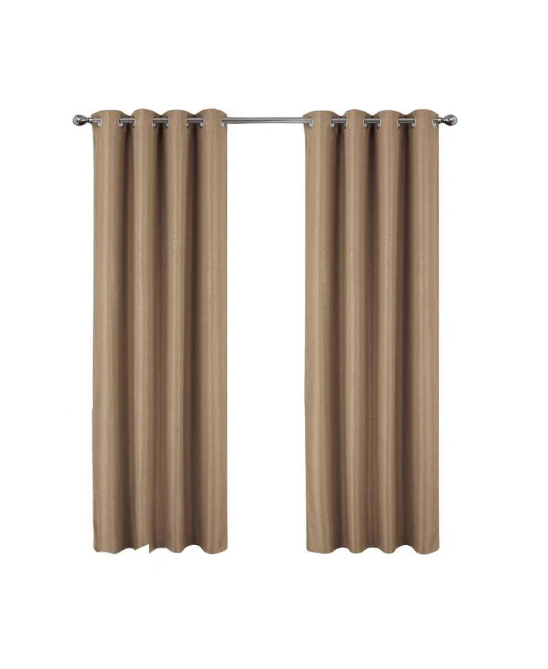 Olivia Gray 100percentaage Polyester 250 Gsm Basket Weave Ian Luxury Jacquard Blackout Grommet Curtain Panel