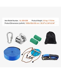 Hongge 52 ft Backyard Zip Line Kit Rated to 500 lbs with Nylon Safety Harness Seat and Handlebar