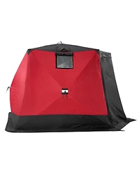 Hongge Insulated Pop Up Ice Fishing Shelter 130 x 130 Inch Thermal Shanty for 6 to 8 People with Anchors and Ropes