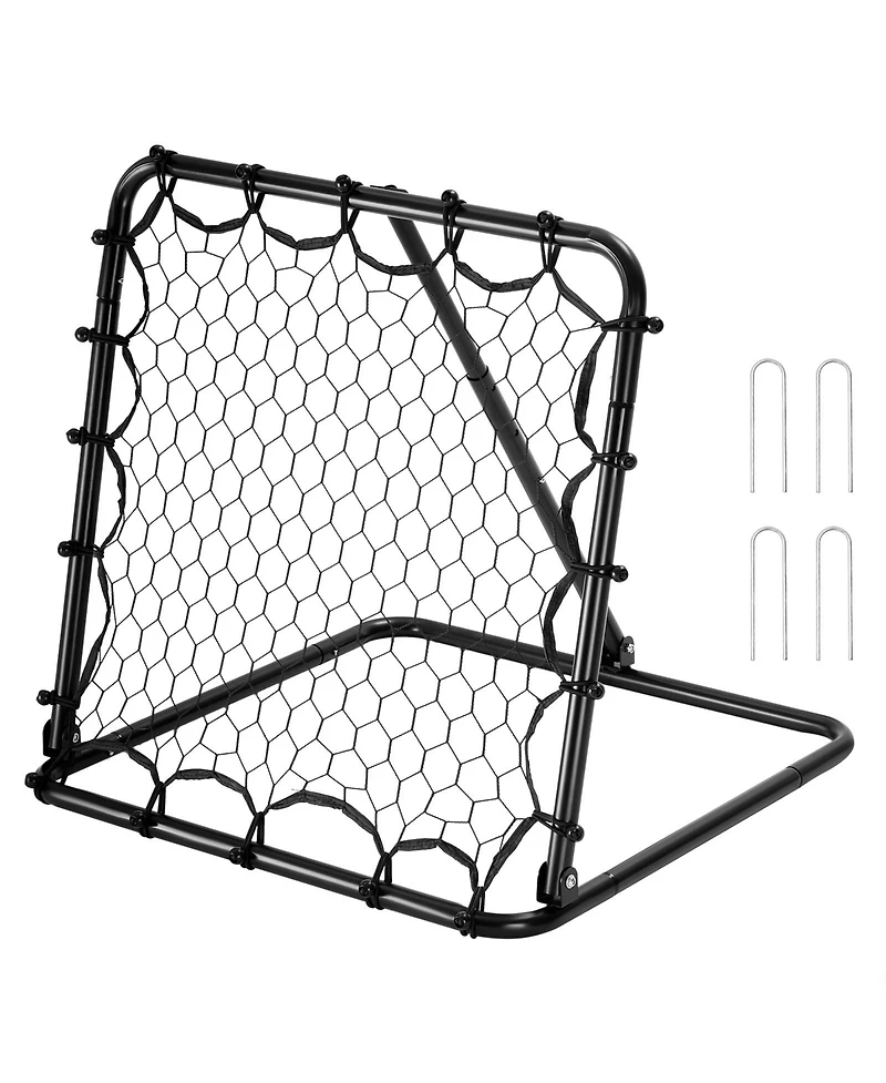 Hongge Adjustable Angle Soccer Rebounder Net 34 x 34 in Folding Kickback Goal for All Ages Training