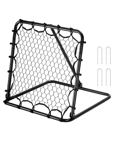 Hongge Adjustable Angle Soccer Rebounder Net 34 x 34 in Folding Kickback Goal for All Ages Training