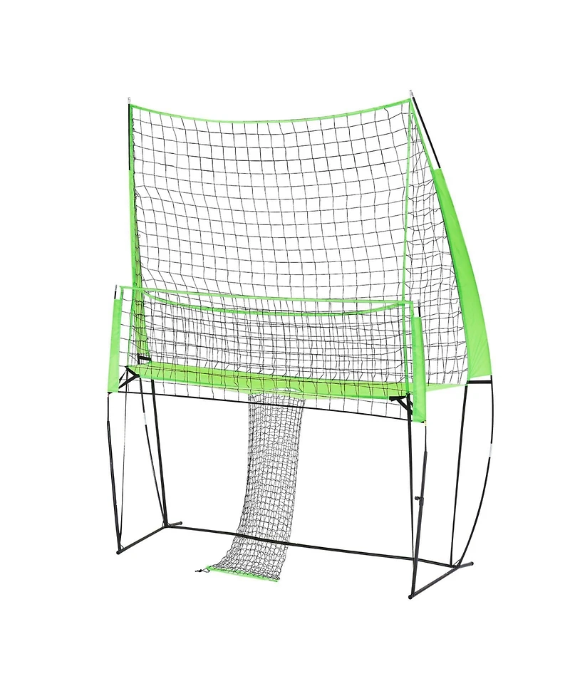 Hongge Height Adjustable Volleyball Training Net System 8 x 11 ft with Ball Return for Serving and Spiking Practice
