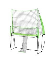 Hongge Height Adjustable Volleyball Training Net System 8 x 11 ft with Ball Return for Serving and Spiking Practice