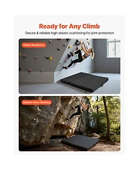 Hongge Tri-Fold Bouldering Crash Pad 67 x 48 in with Adjustable Backpack Straps for Indoor and Outdoor Climbing