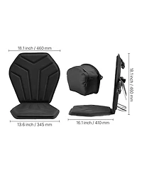 Hongge Hexagonal Padded Kayak Seat 1 in Thick with Back Support Adjustable Straps and Storage Bag