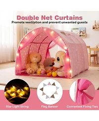 Hongge Glow-in-the-Dark Stars String Lights 3-Piece Bed Tent, Ages 3+
