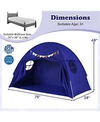 Hongge Two Windows Twin Bed Canopy Tent, 2-Piece, Ages 3+