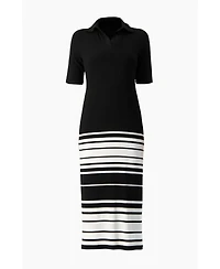 Ivonne Women's Ribbed-Knit Colorblock-Stripe Fitted Midi Dress