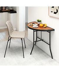 Gouun Outdoor Half-Round Folding Event Table with Metal Frame, 35.5 in Wide for Patio and Garden
