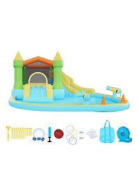 Hongge 12.5 Feet Inflatable Bounce House with Water Slide and Splash Pool, 353 lb Capacity, Ages 3-8