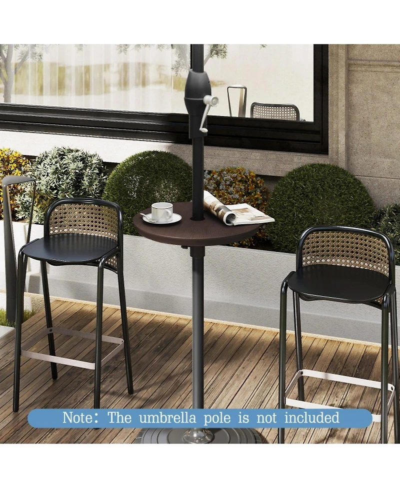 Gouun 20 in Clamp-On Adjustable Umbrella Tray Table for Patio Poles